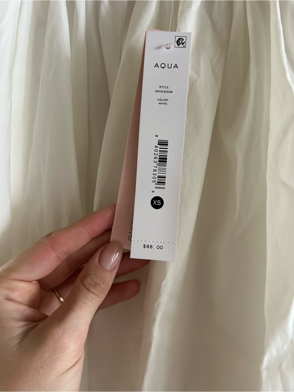 Aqua White Tiered Midi Skirt with Lace Panel - Picture 6 of 7